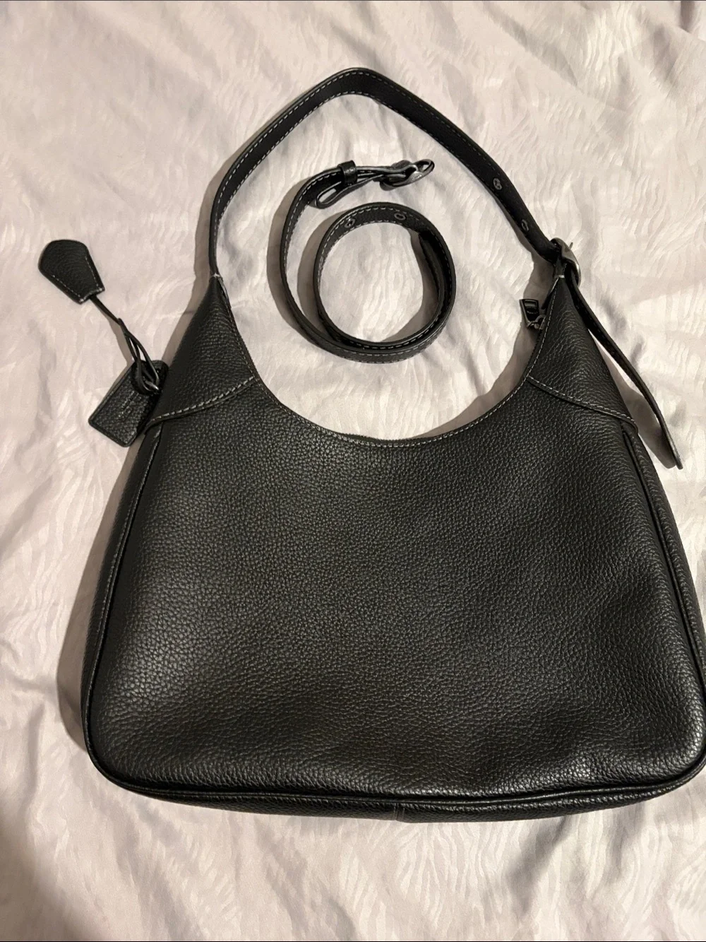 Coach Black Pebbled Leather Shoulder Bag